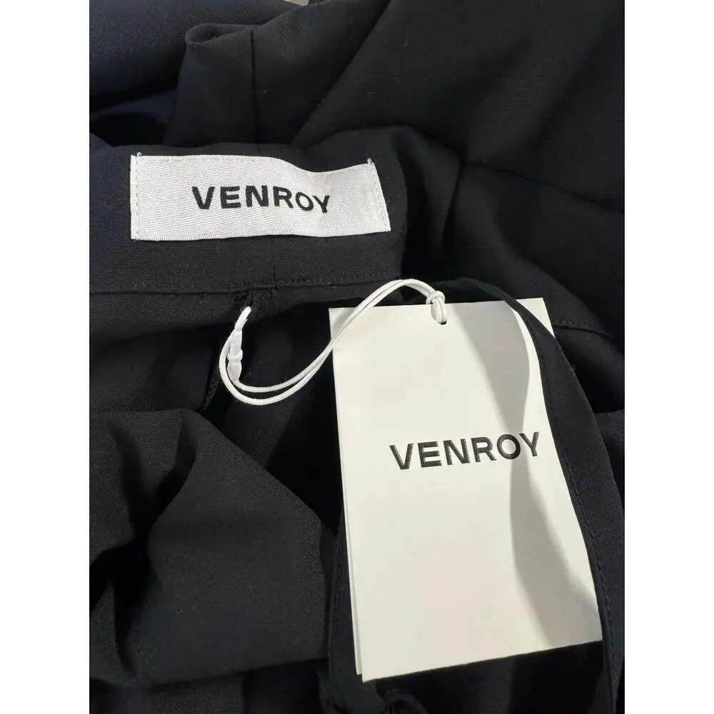 VENROY Black 100% Wool Paperbag Trouser Pants One Size NWT - Picture 10 of 12